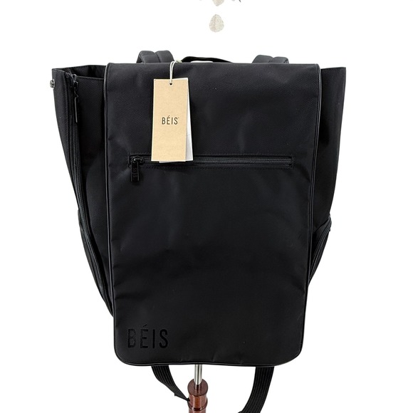 BEIS Handbags - BEIS The Hanging Backpack Black BEIS321094 Travel Laptop Bag NWT